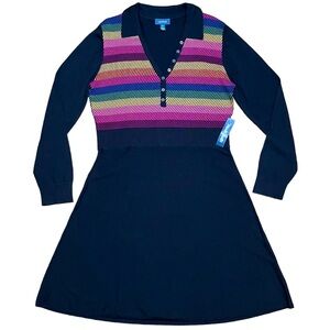 ModCloth Marsha, Marsha, Marsha! Retro Long Sleeve Sweater Dress NWT Sz XL